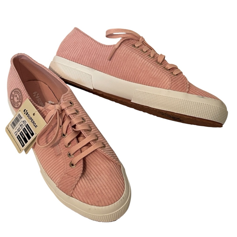 SUPERGA Pink Corduroy Lace Up Sneakers Size 10 Women, (8.5 Men) *NEW*